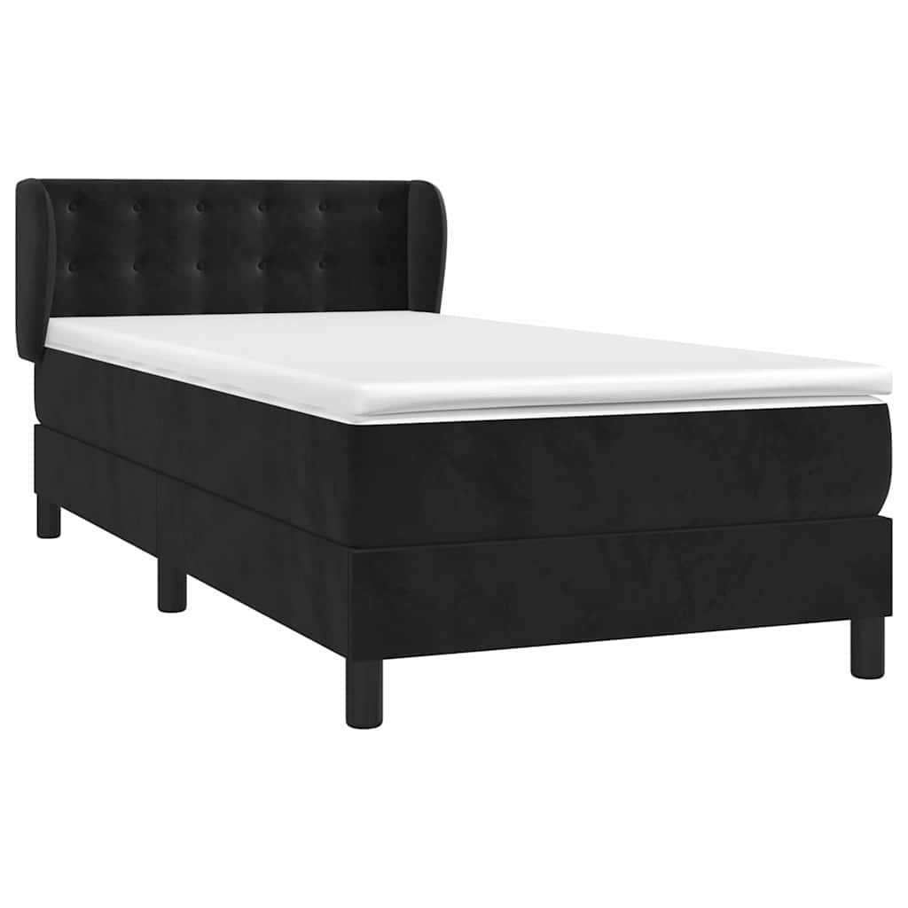 Box spring krevet s madracem crni 80 x 200 cm baršunasti