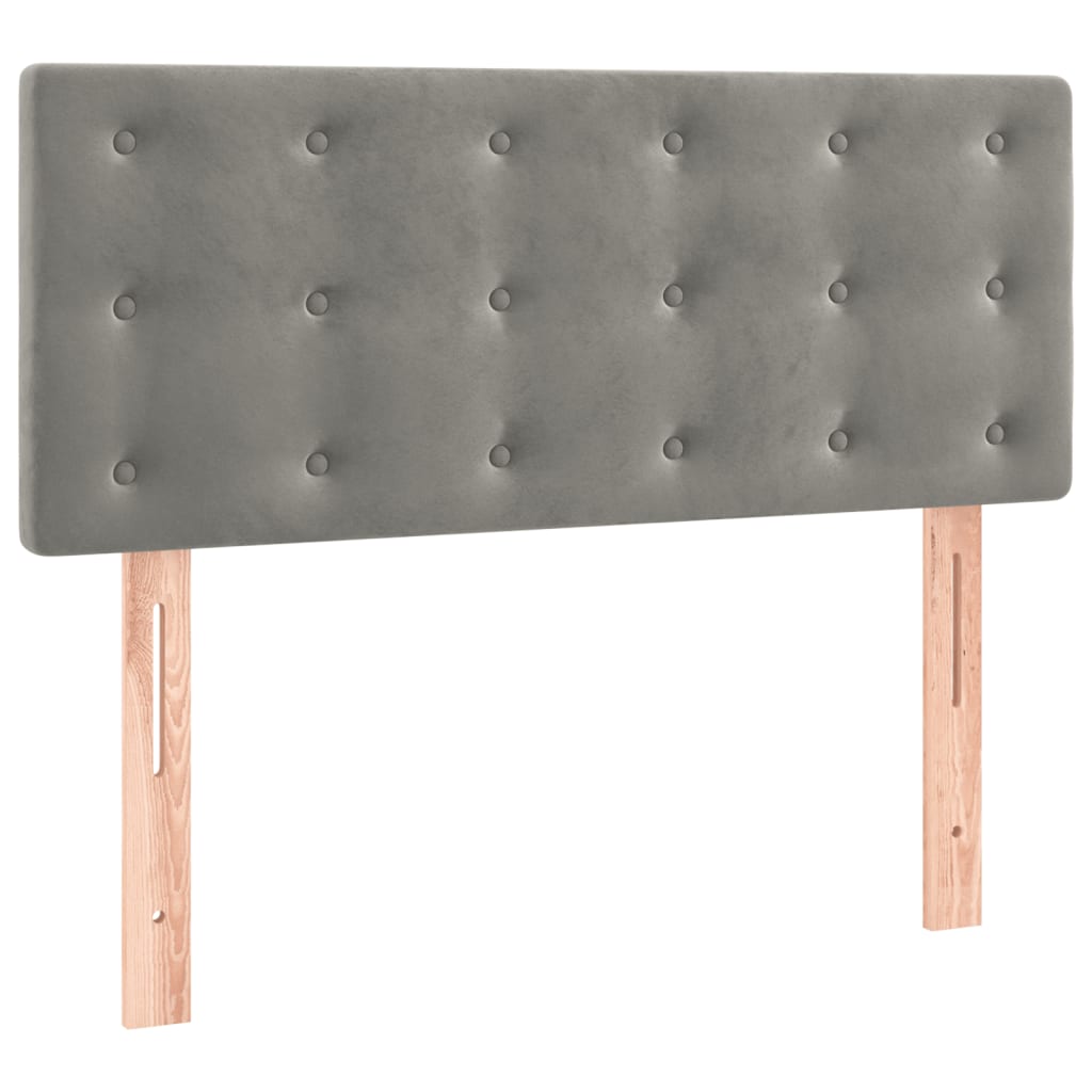 Box spring krevet s madracem svjetlosivi 90x190 cm baršunasti