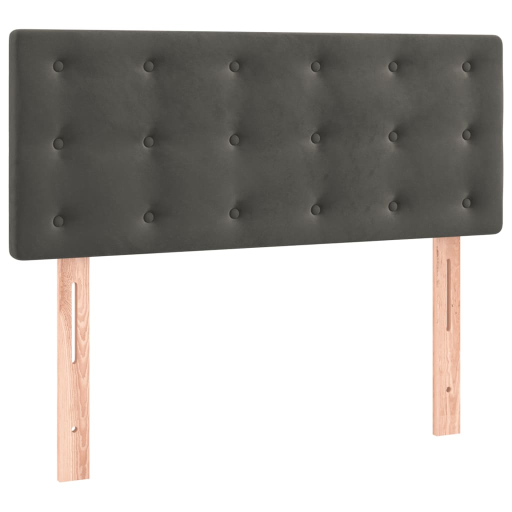 Box spring krevet s madracem tamnosivi 90x190 cm baršunasti