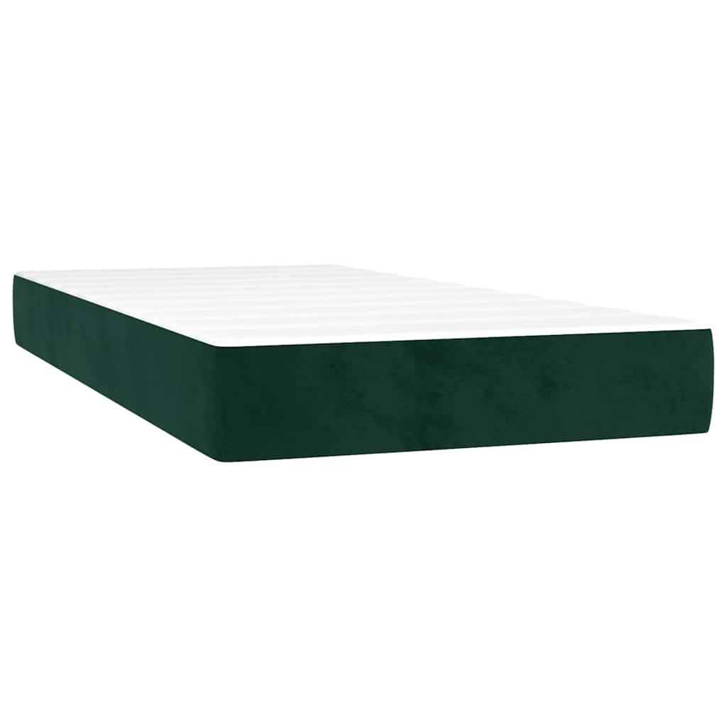 Box spring krevet s madracem tamnozeleni 100x200 cm baršunasti