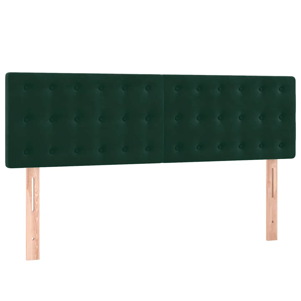 Krevet s oprugama i madracem tamnozeleni 140x190 cm baršunasti