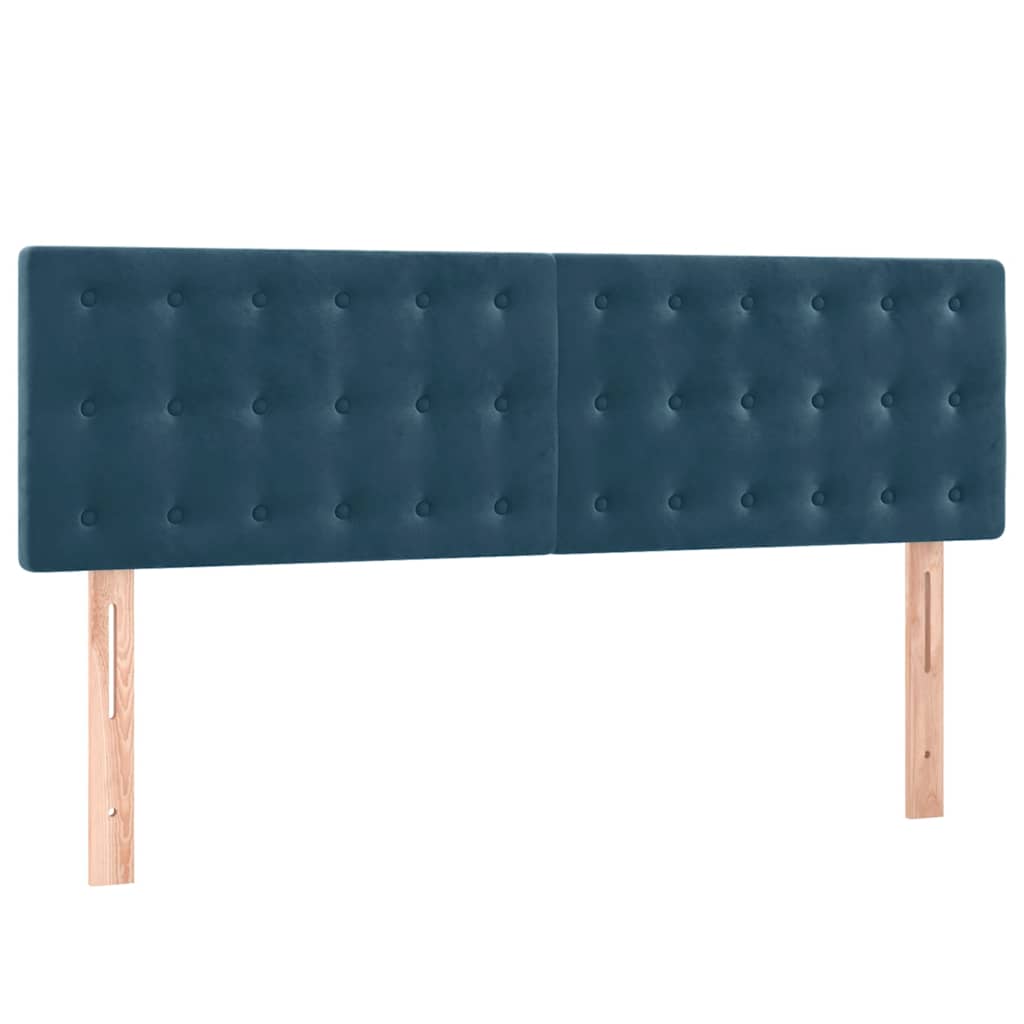 Krevet s oprugama i madracem tamnoplavi 140x200 cm baršunasti