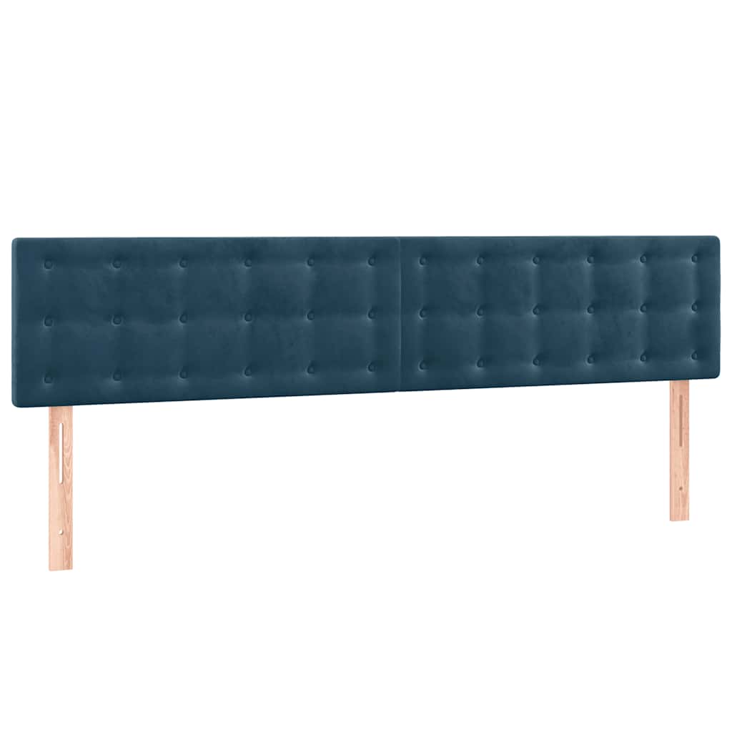 Krevet s oprugama i madracem tamnoplavi 160x200 cm baršunasti