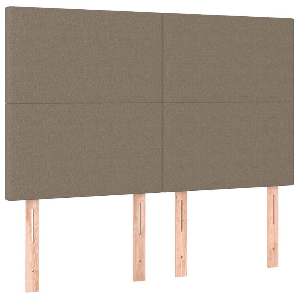 Krevet s oprugama i madracem smeđesivi 140 x 190 cm od tkanine