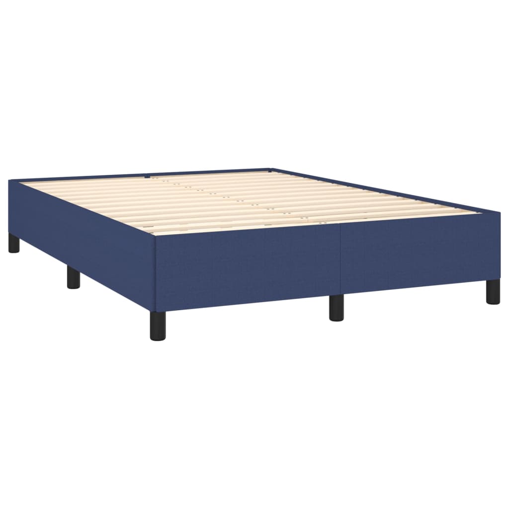 Krevet s oprugama i madracem plavi 140 x 190 cm od tkanine