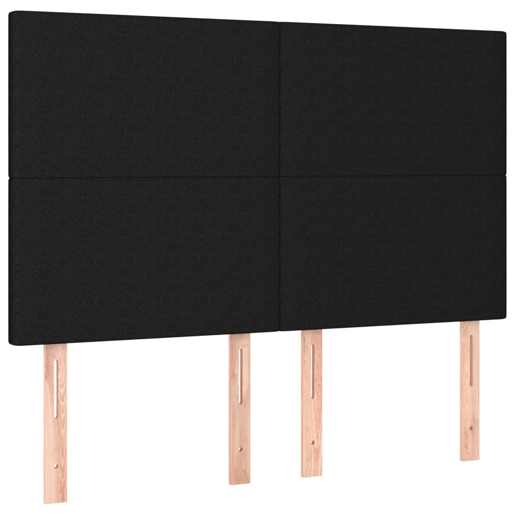 Krevet s oprugama i madracem crni 160x200 cm od tkanine