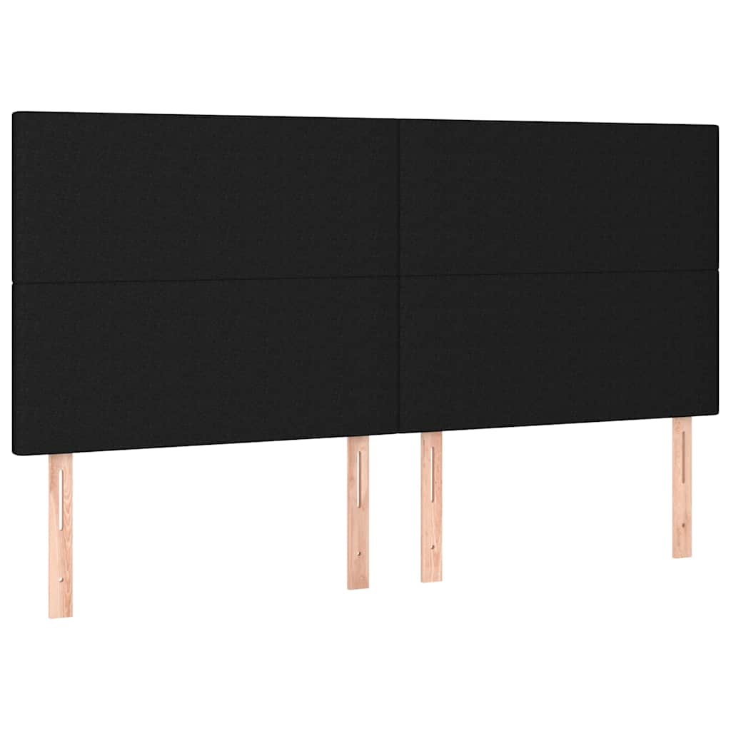 Krevet s oprugama i madracem crni 200x200 cm od tkanine