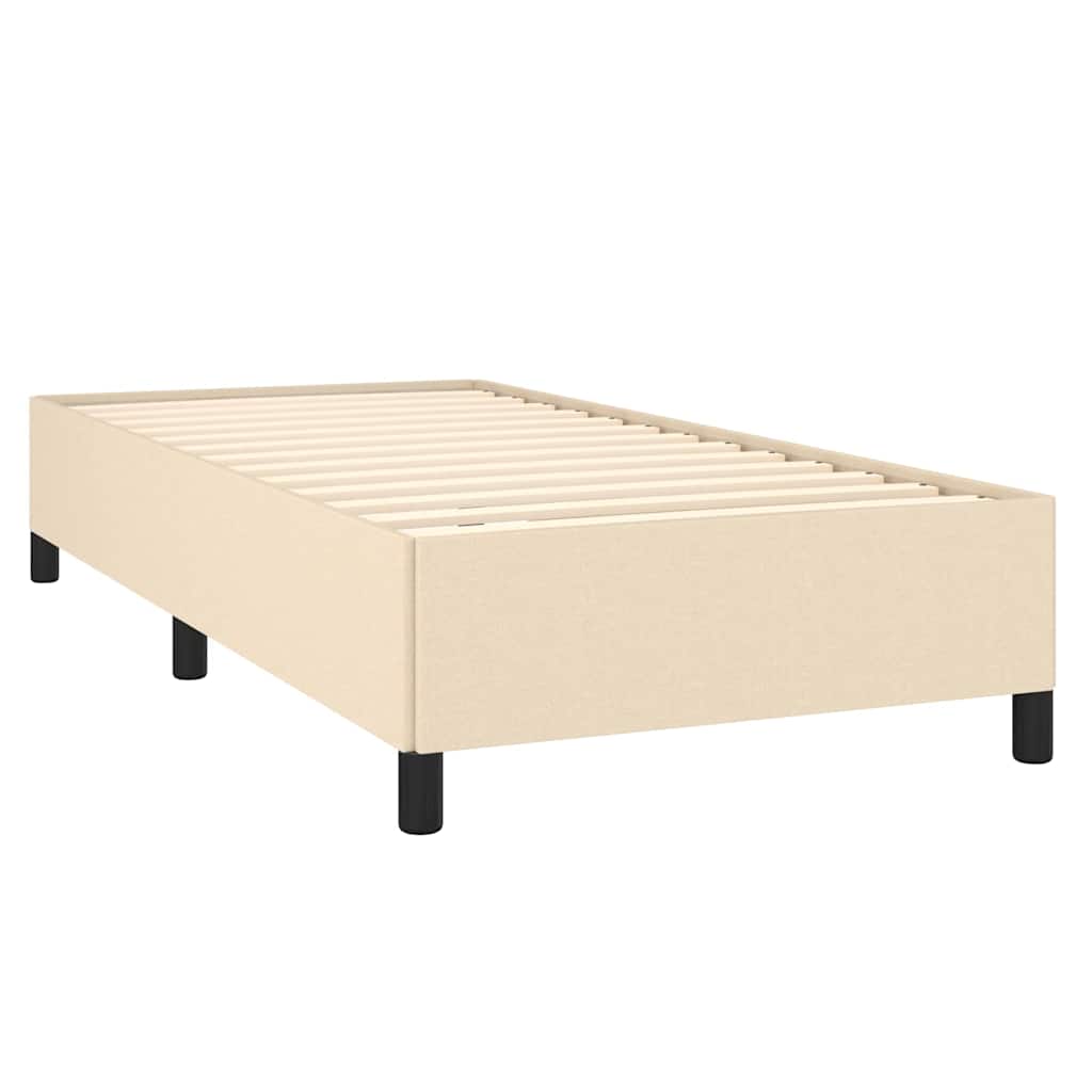 Krevet s oprugama i madracem krem 90 x 190 cm od tkanine