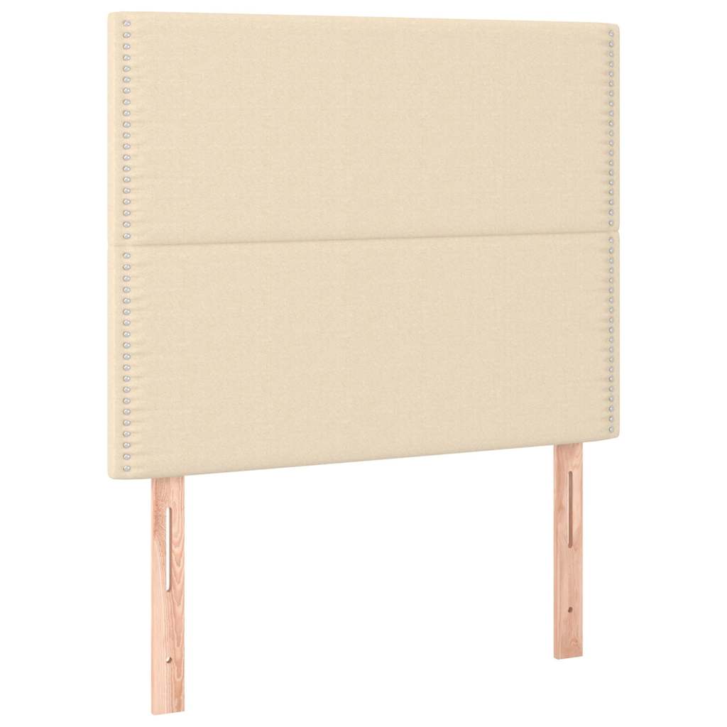 Krevet s oprugama i madracem krem 90 x 190 cm od tkanine
