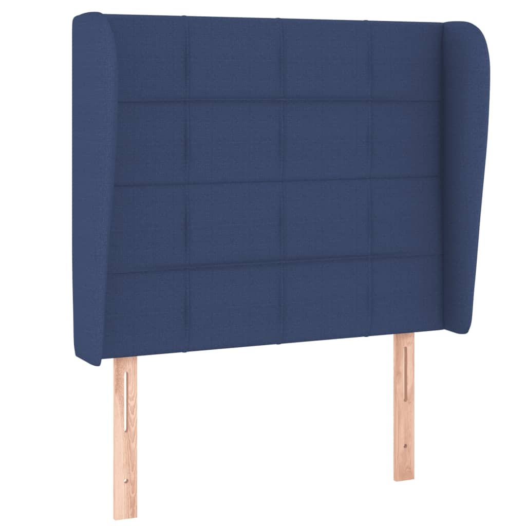 Krevet s oprugama i madracem plavi 90 x 190 cm od tkanine