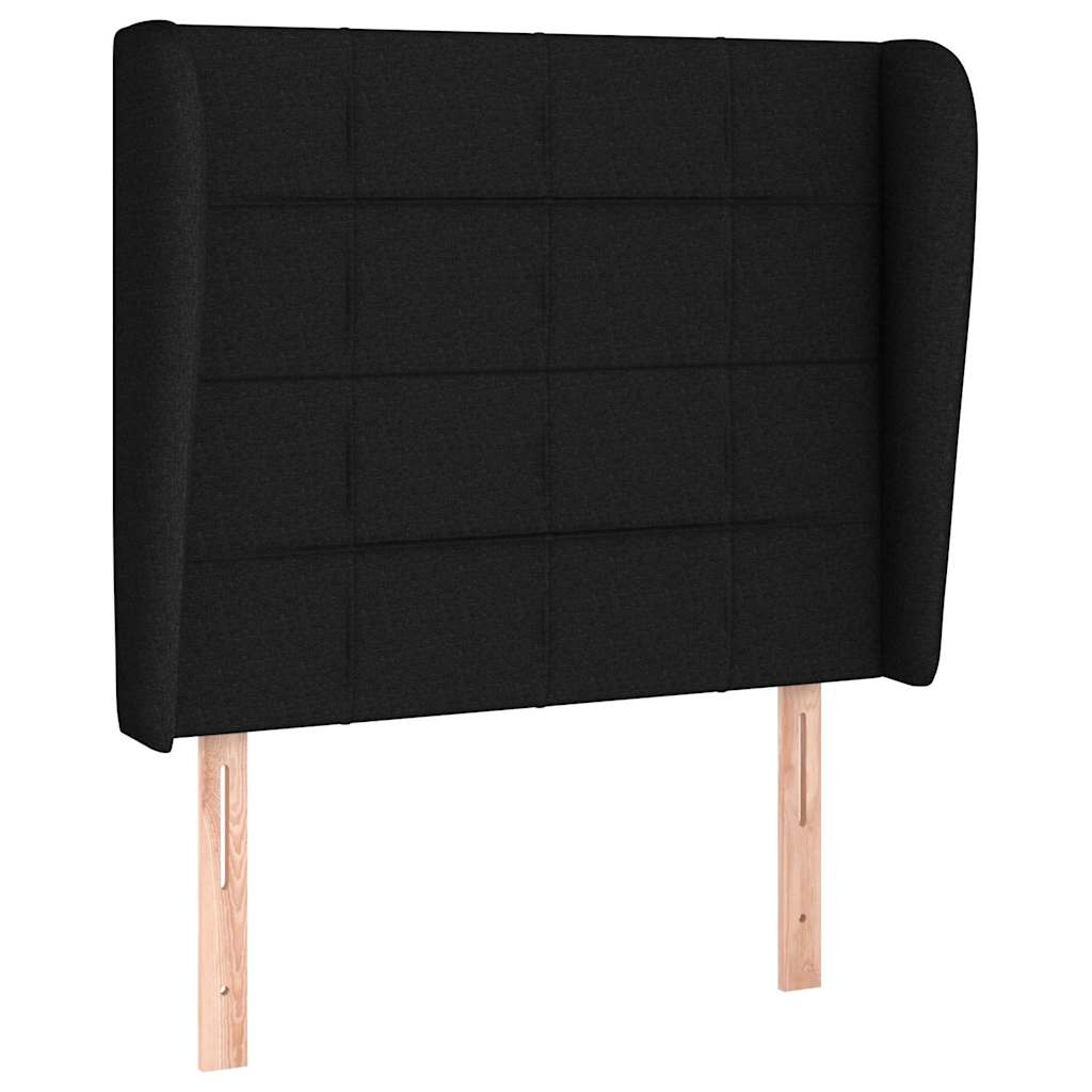 Krevet s oprugama i madracem crni 90x200 cm od tkanine