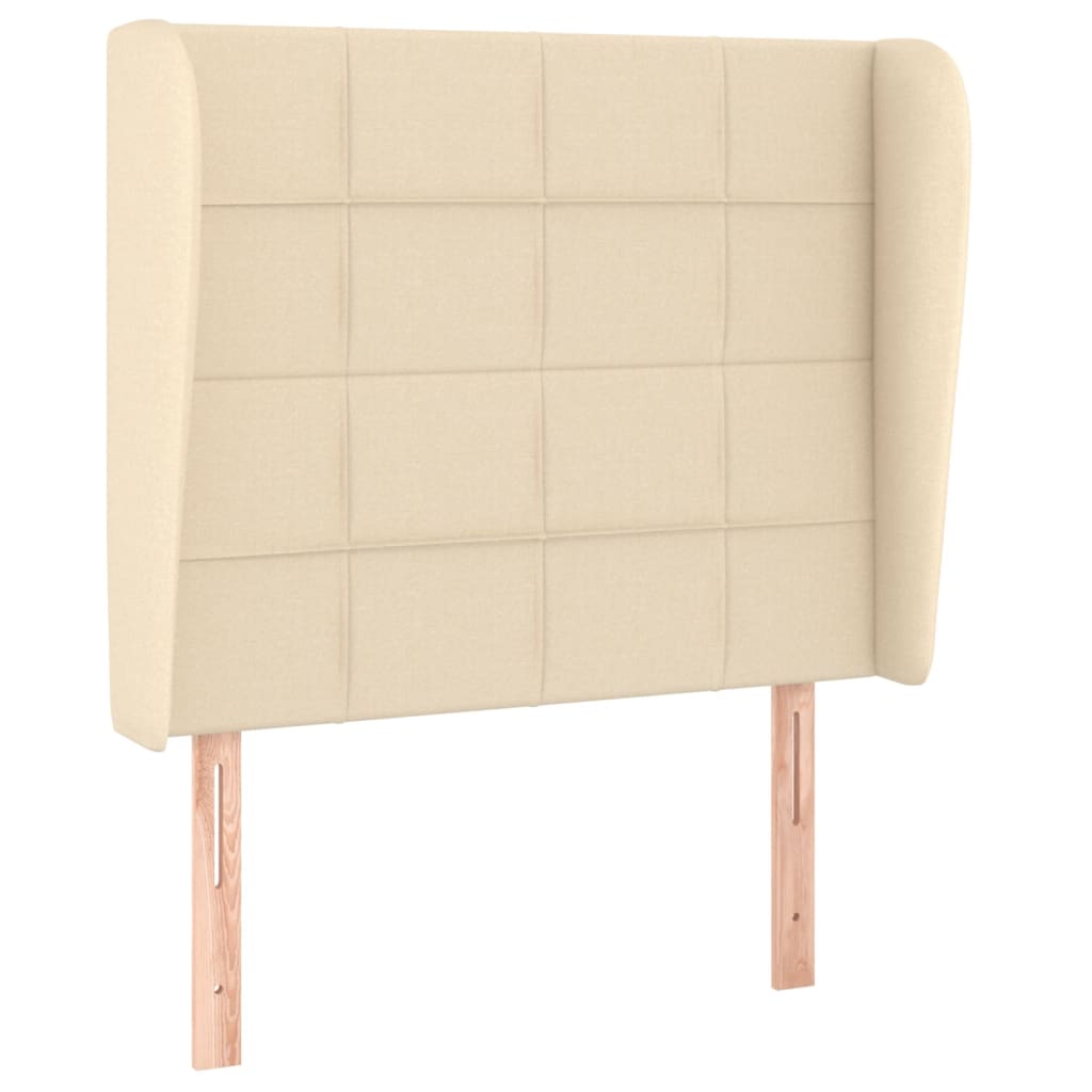 Krevet s oprugama i madracem krem 90 x 200 cm od tkanine