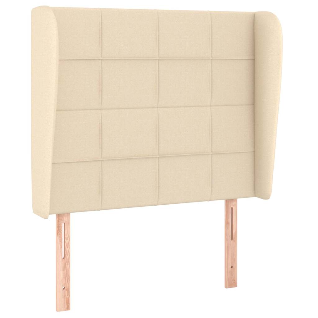 Krevet s oprugama i madracem krem 100 x 200 cm od tkanine
