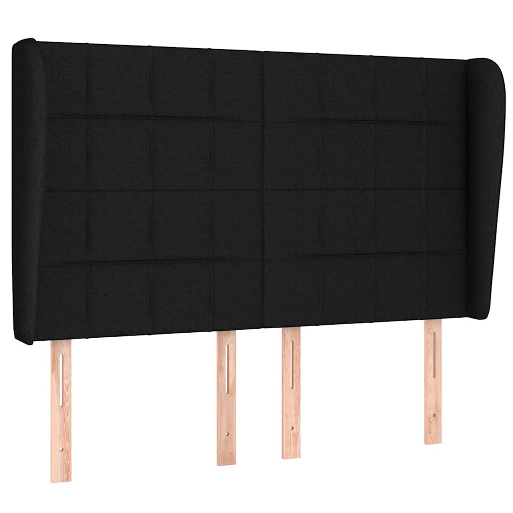 Krevet s oprugama i madracem crni 140 x 190 cm od tkanine