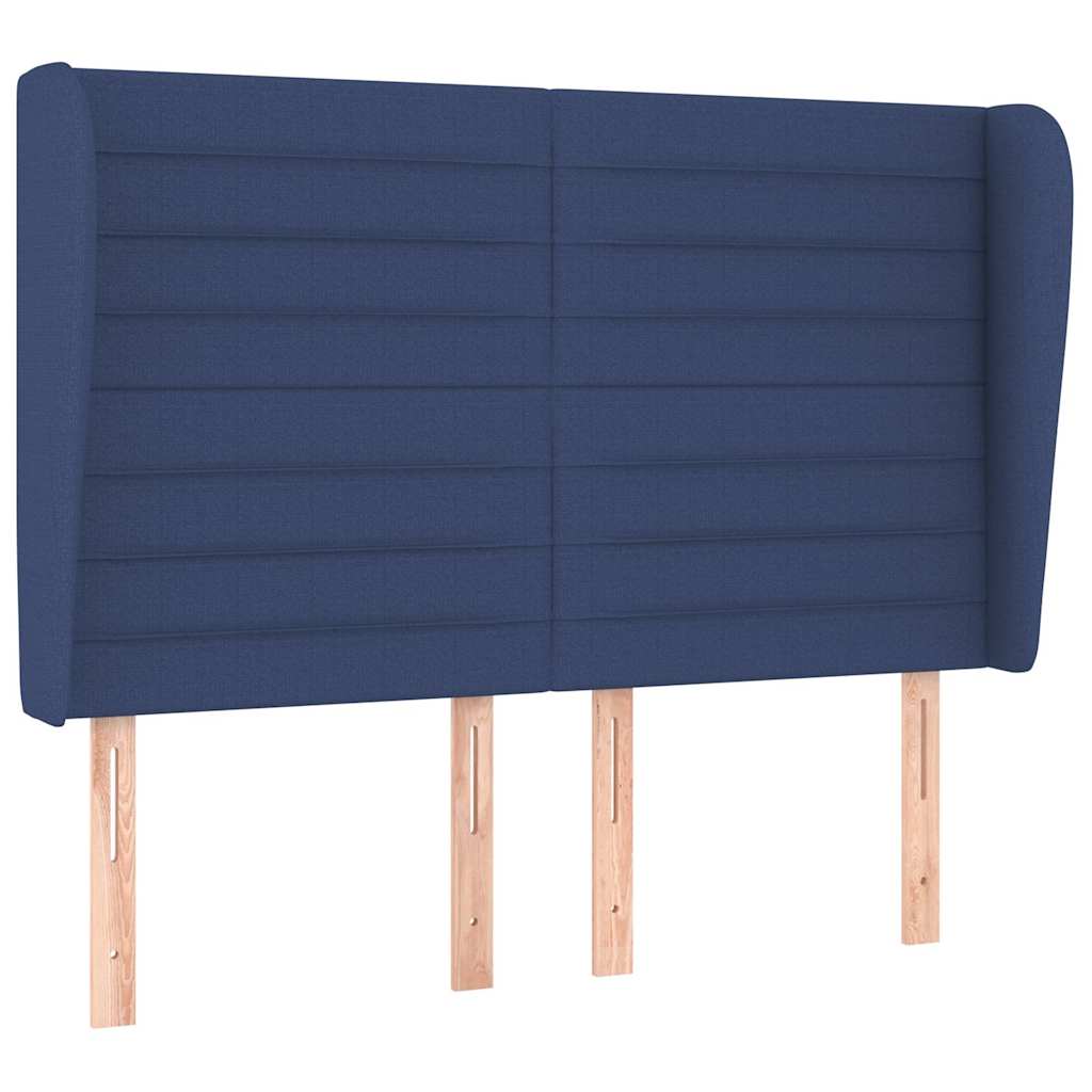 Krevet s oprugama i madracem plavi 140 x 190 cm od tkanine