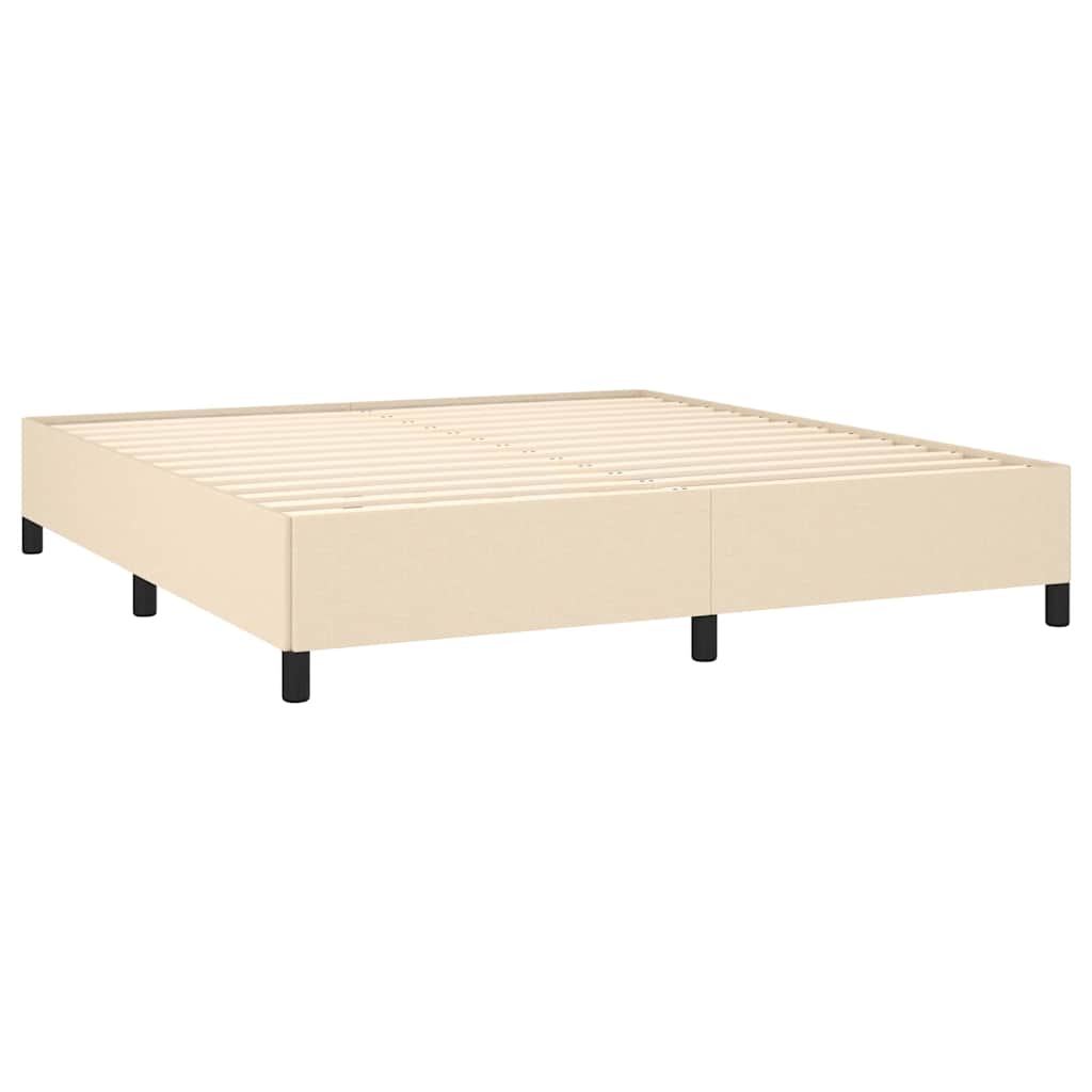 Krevet s oprugama i madracem krem 180x200 cm od tkanine