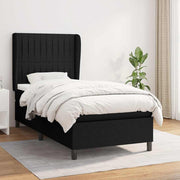 Box spring krevet s madracem crni 90x190 cm od tkanine