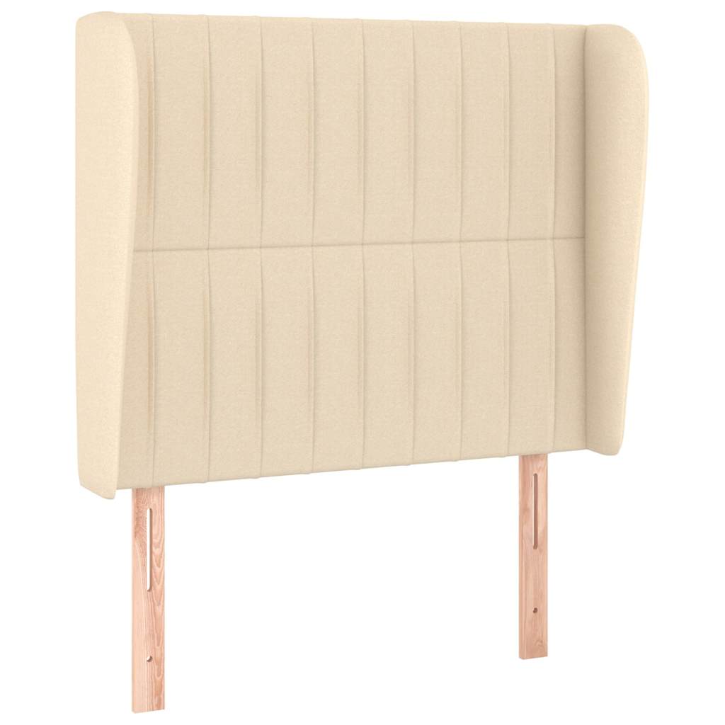 Krevet s oprugama i madracem krem 90 x 190 cm od tkanine