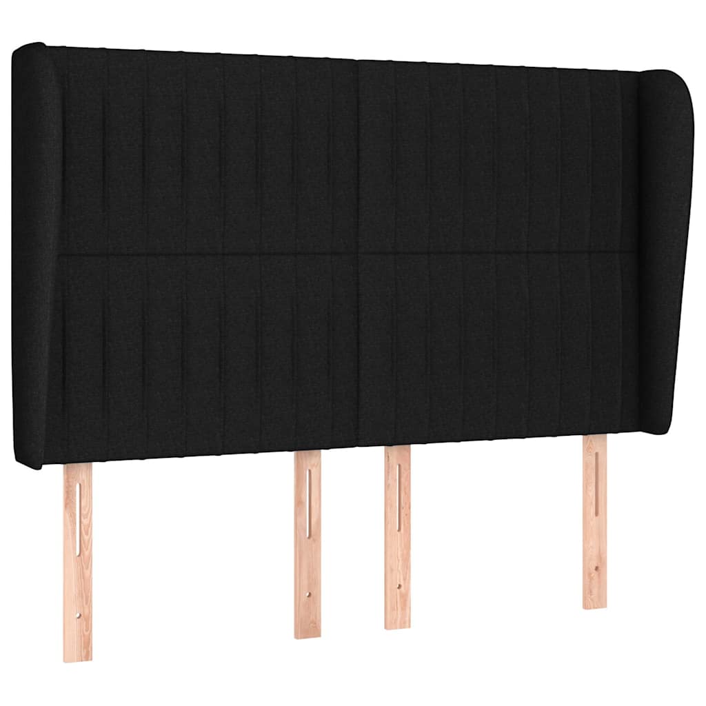 Krevet s oprugama i madracem crni 140 x 190 cm od tkanine