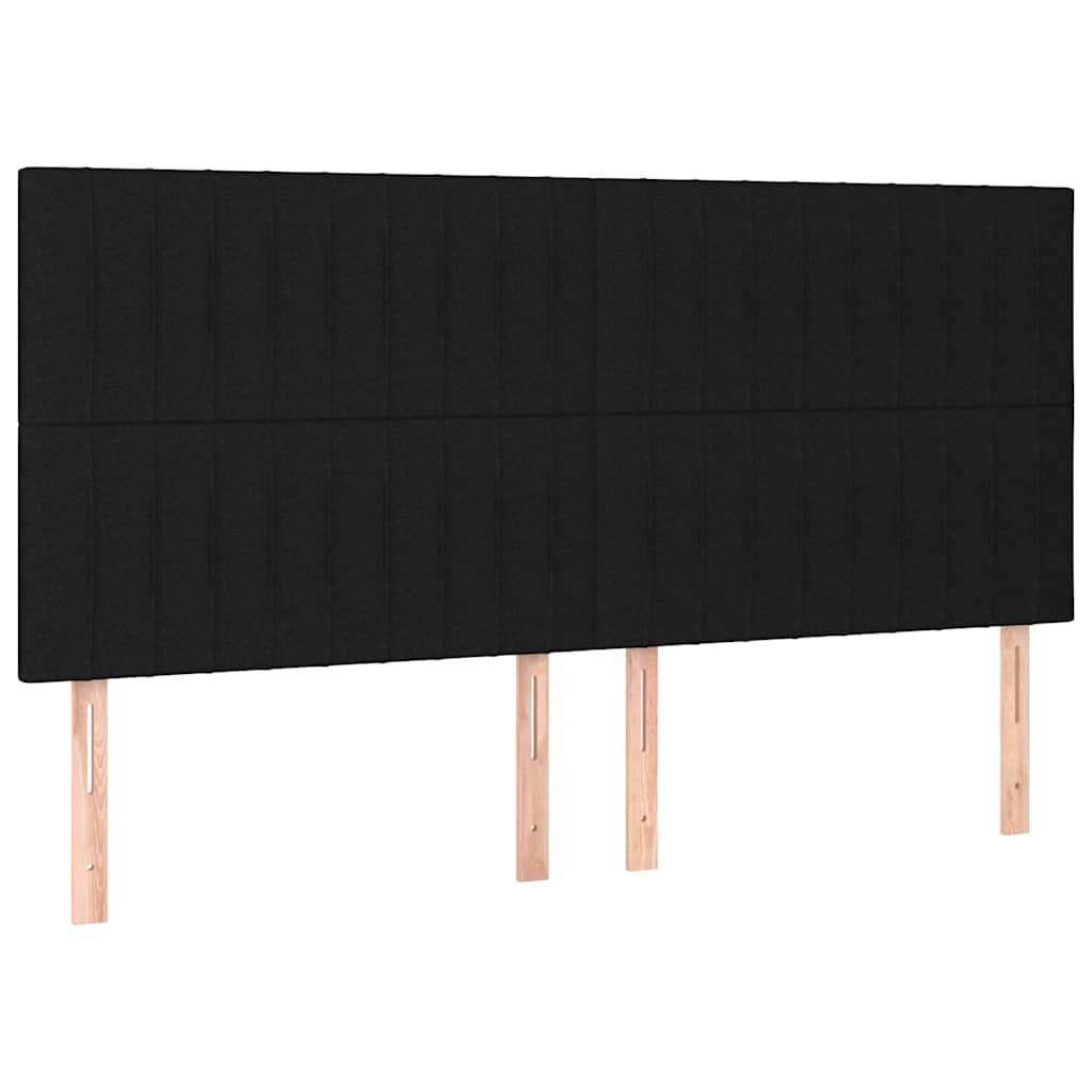 Krevet s oprugama i madracem crni 200x200 cm od tkanine