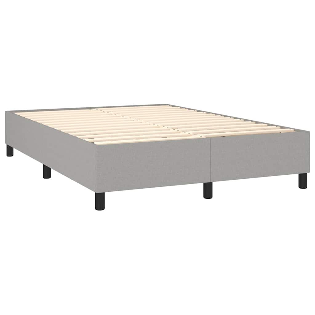 Krevet box spring s madracem svjetlosivi 140x200 cm od tkanine