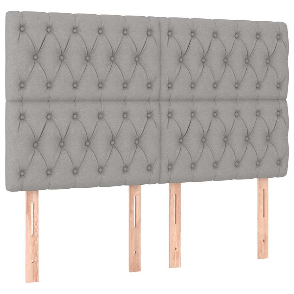 Krevet box spring s madracem svjetlosivi 140x200 cm od tkanine