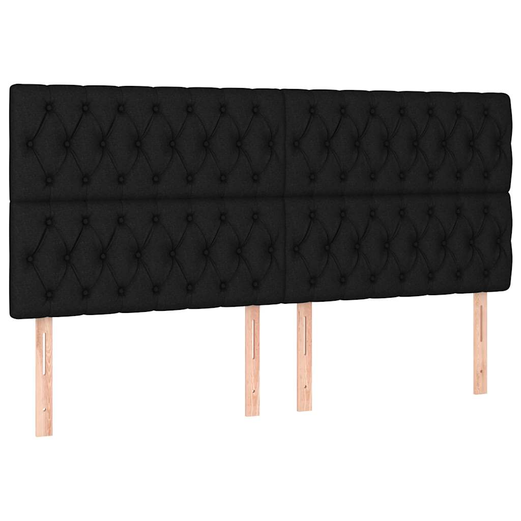 Krevet s oprugama i madracem crni 200x200 cm od tkanine