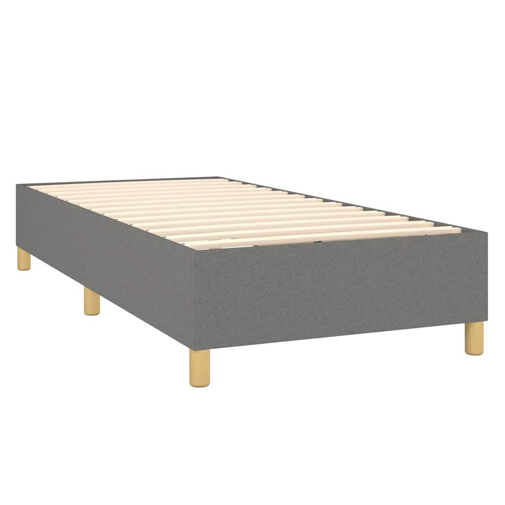 Krevet s oprugama i madracem tamnosivi 90 x 190 cm od tkanine