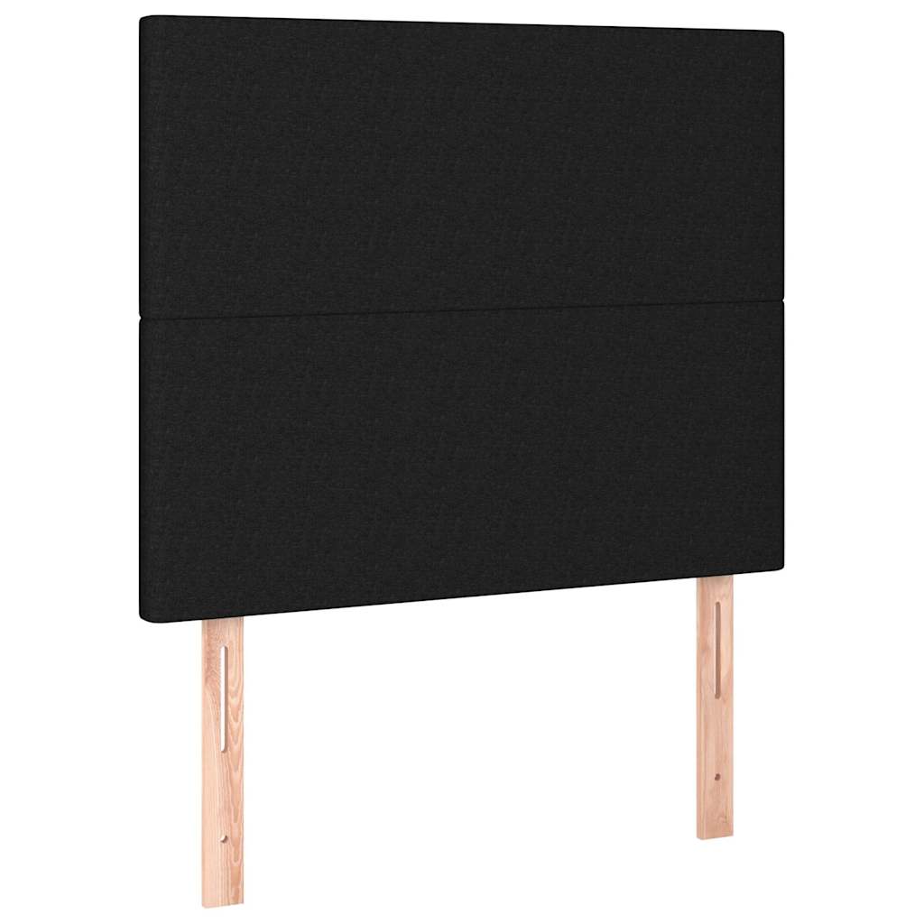 Krevet s oprugama i madracem crni 90x200 cm od tkanine
