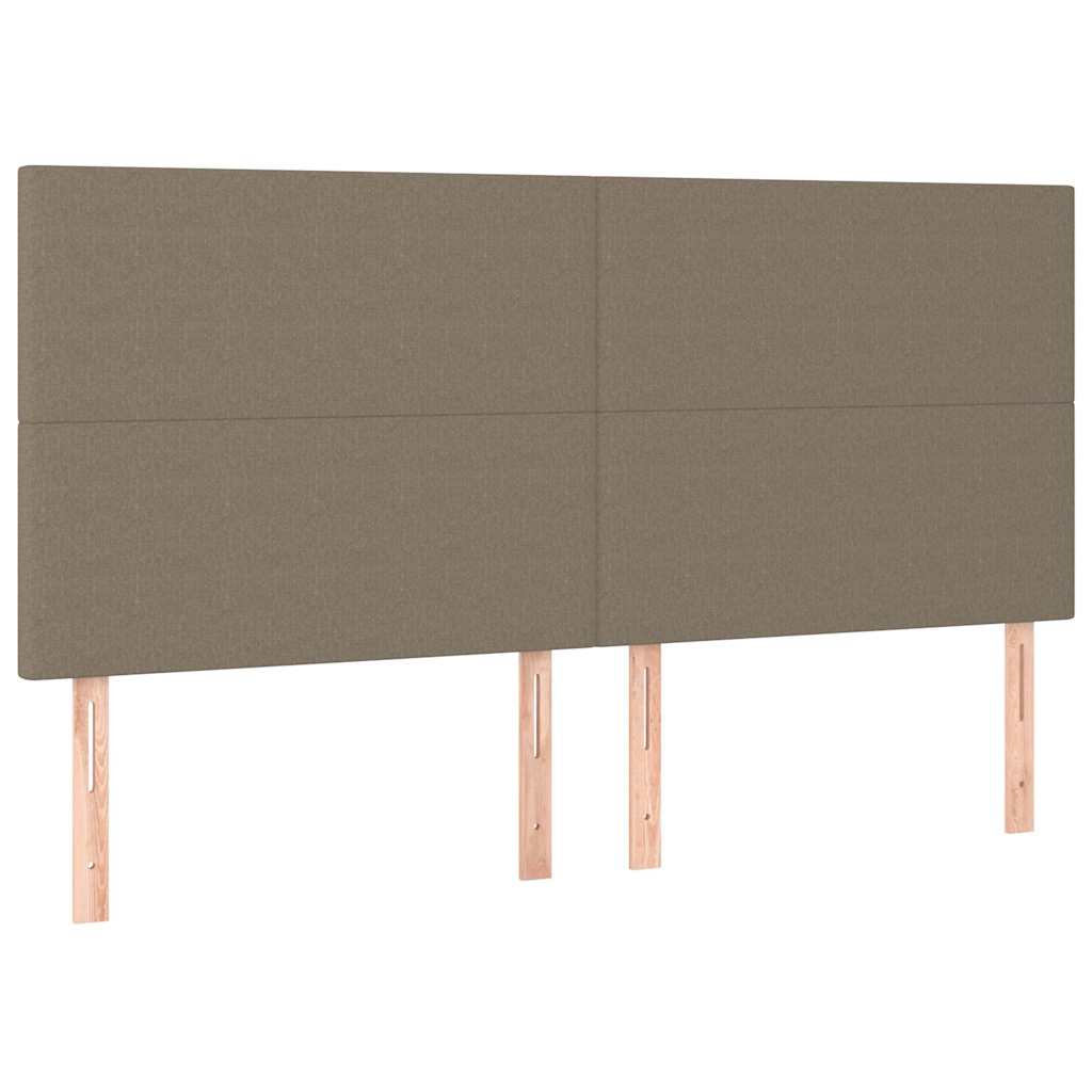 Krevet s oprugama i madracem smeđesivi 180x200 cm tkanina