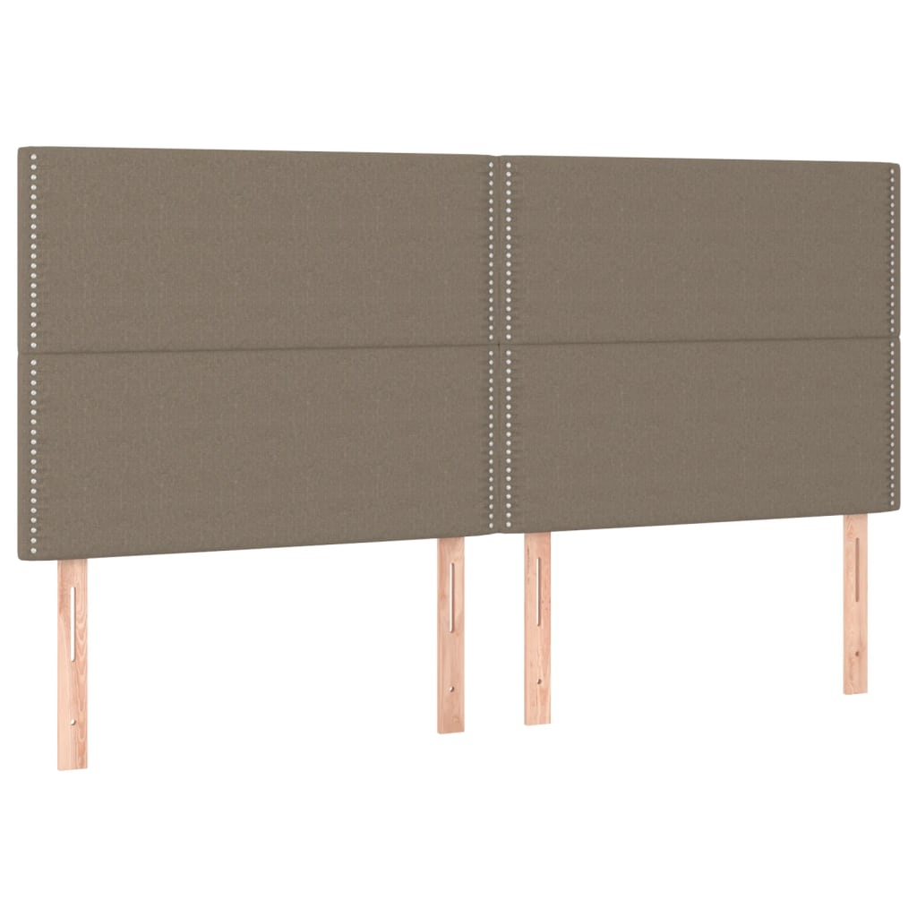 Krevet s oprugama i madracem smeđesivi 200x200 cm od tkanine