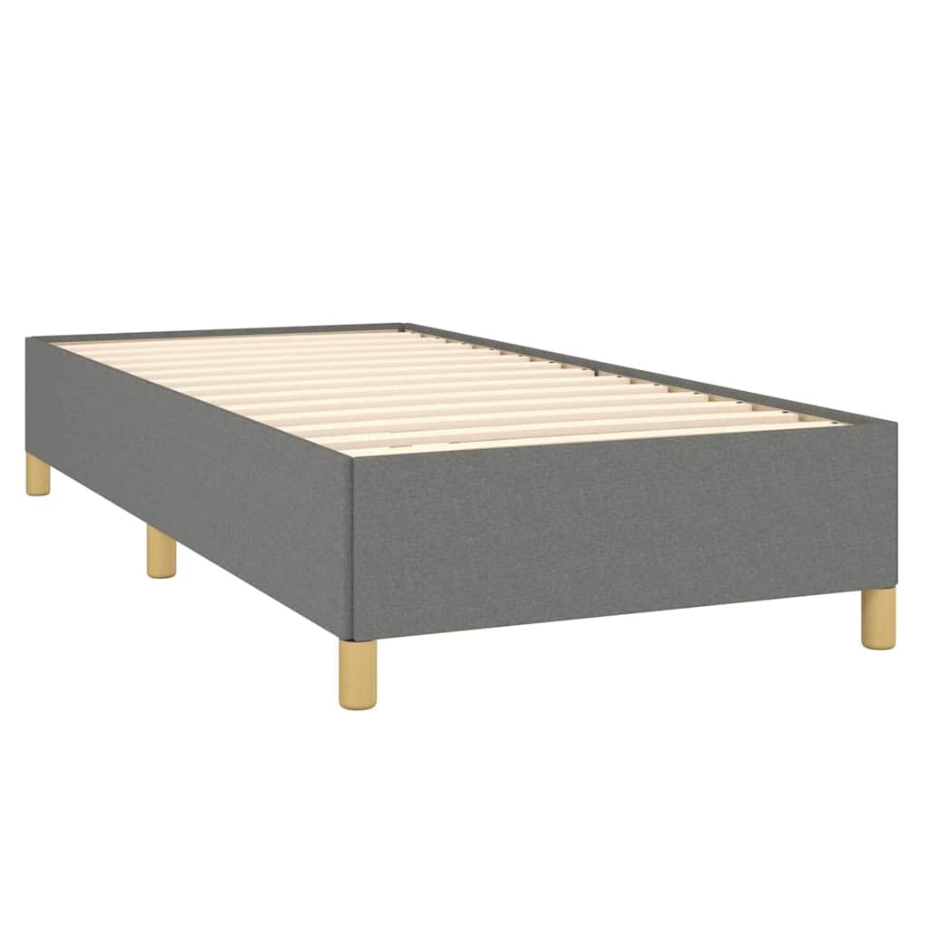 Krevet s oprugama i madracem tamnosivi 100 x 200 cm od tkanine