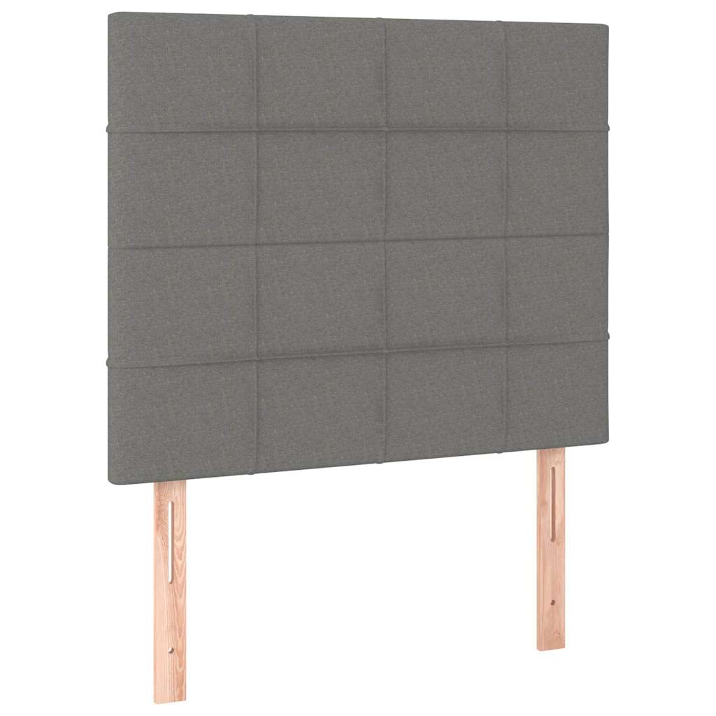 Krevet s oprugama i madracem tamnosivi 100 x 200 cm od tkanine