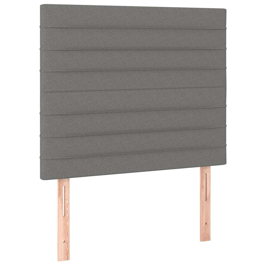 Krevet s oprugama i madracem tamnosivi 100 x 200 cm od tkanine