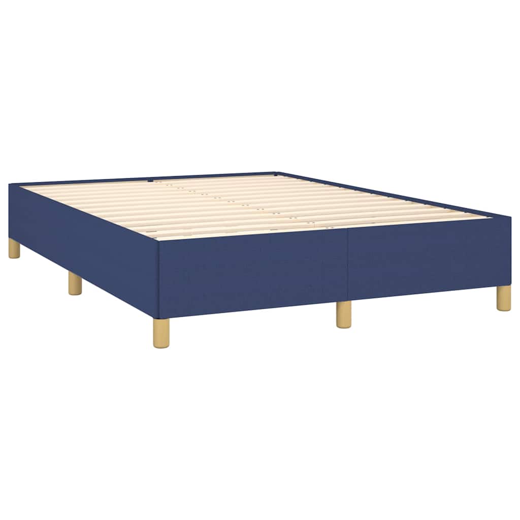 Krevet s oprugama i madracem plavi 140 x 190 cm od tkanine