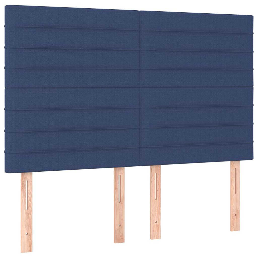 Krevet s oprugama i madracem plavi 140 x 190 cm od tkanine