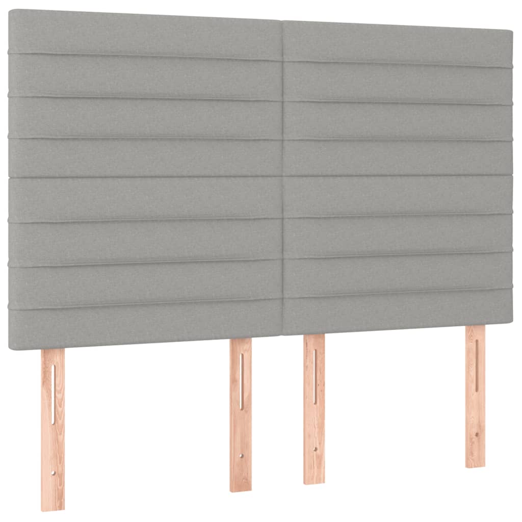 Krevet box spring s madracem svjetlosivi 140x200 cm od tkanine