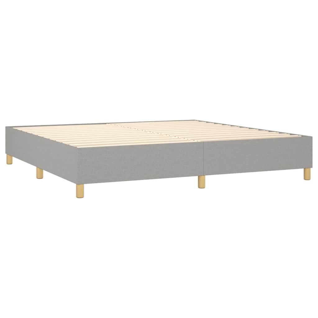 Krevet s oprugama i madracem svjetlosivi 200 x 200cm od tkanine