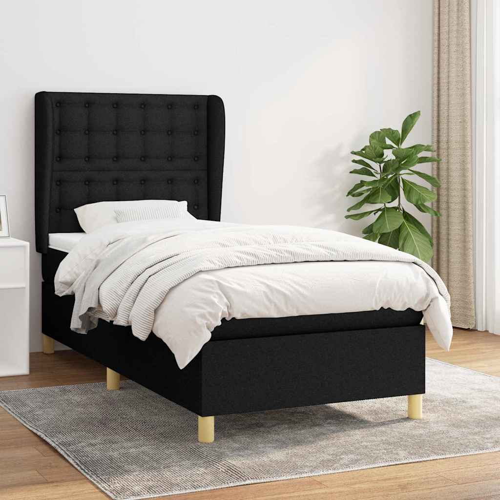 Box spring krevet s madracem crni 80 x 200 cm od tkanine