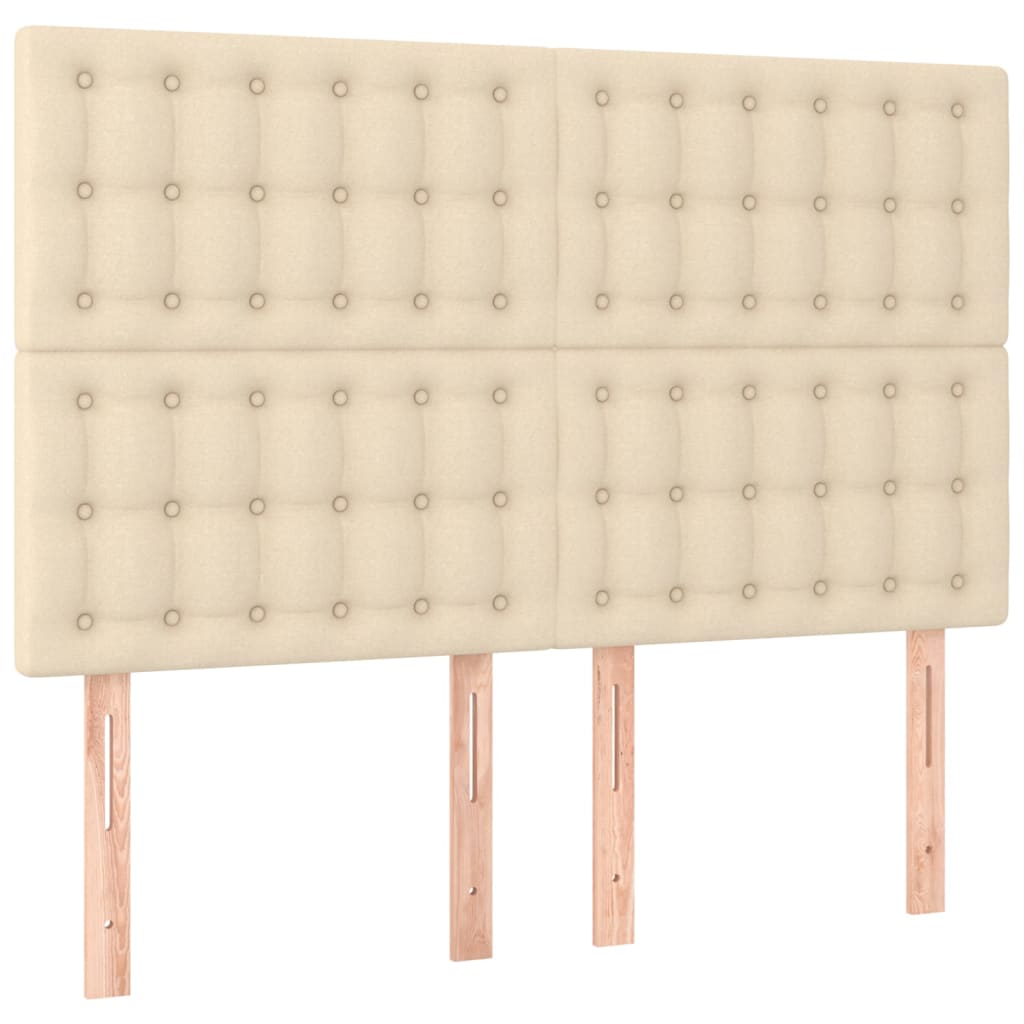 Krevet s oprugama i madracem krem 140x200 cm od tkanine