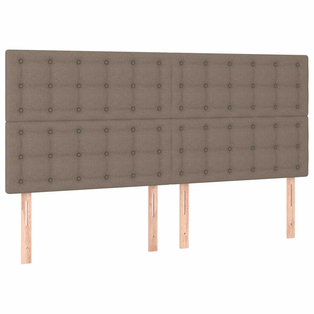Krevet s oprugama i madracem smeđesivi 200x200 cm od tkanine
