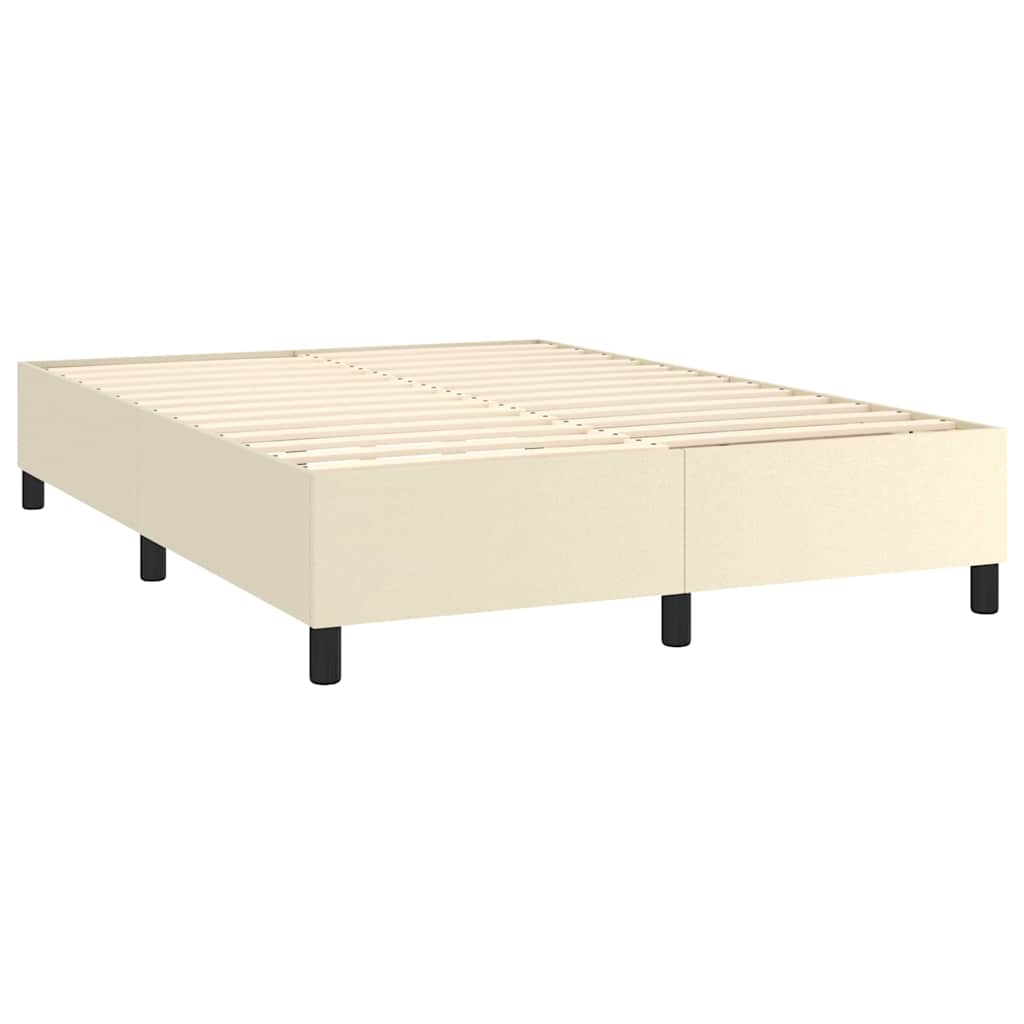 Krevet s oprugama i madracem krem 140x200 cm od umjetne kože