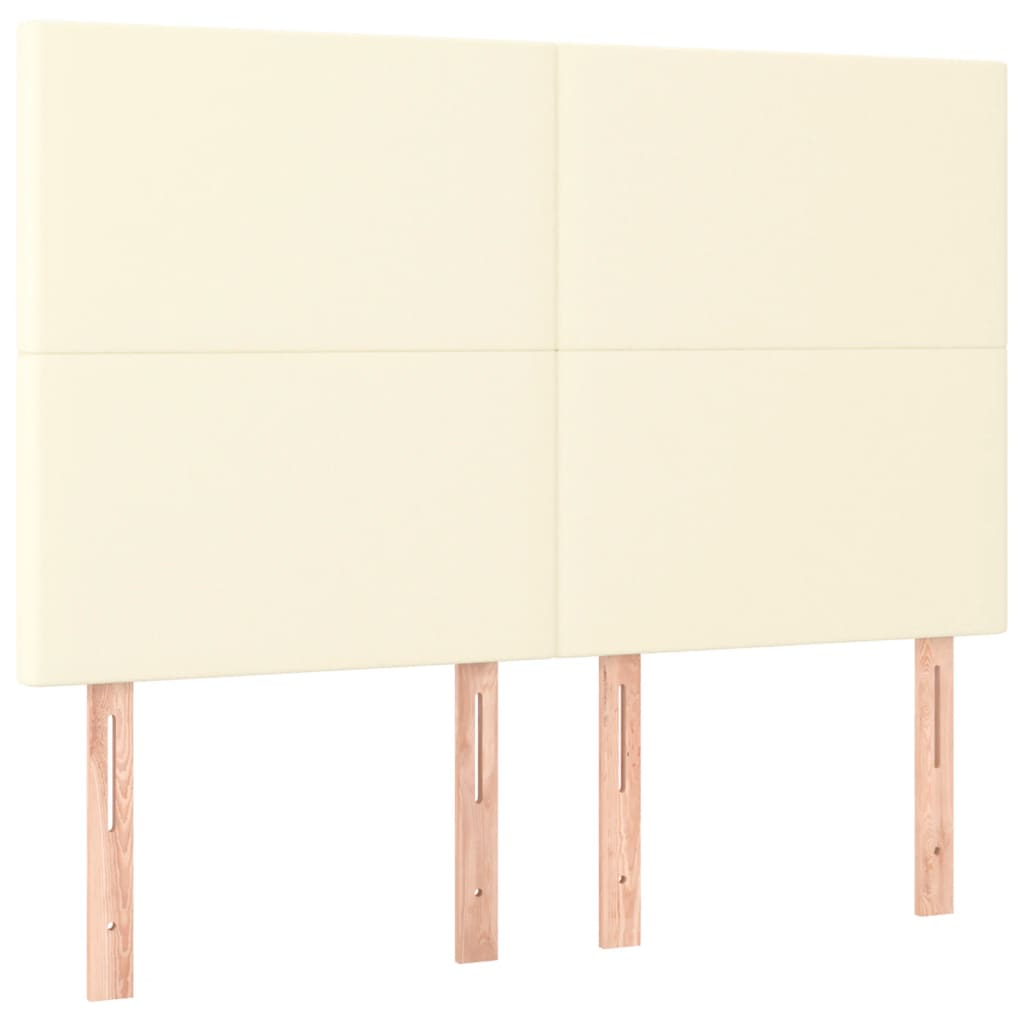 Krevet s oprugama i madracem krem 140x200 cm od umjetne kože