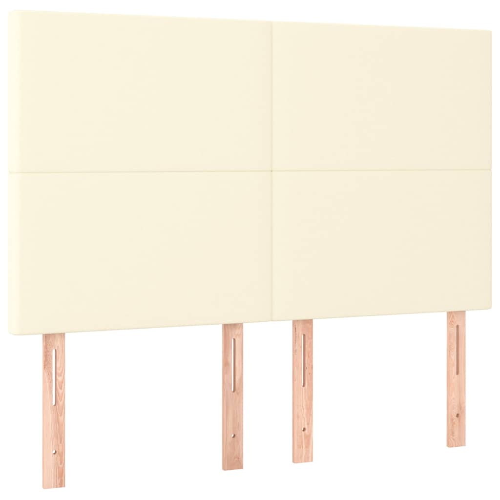 Krevet s oprugama i madracem krem 140x200 cm od umjetne kože