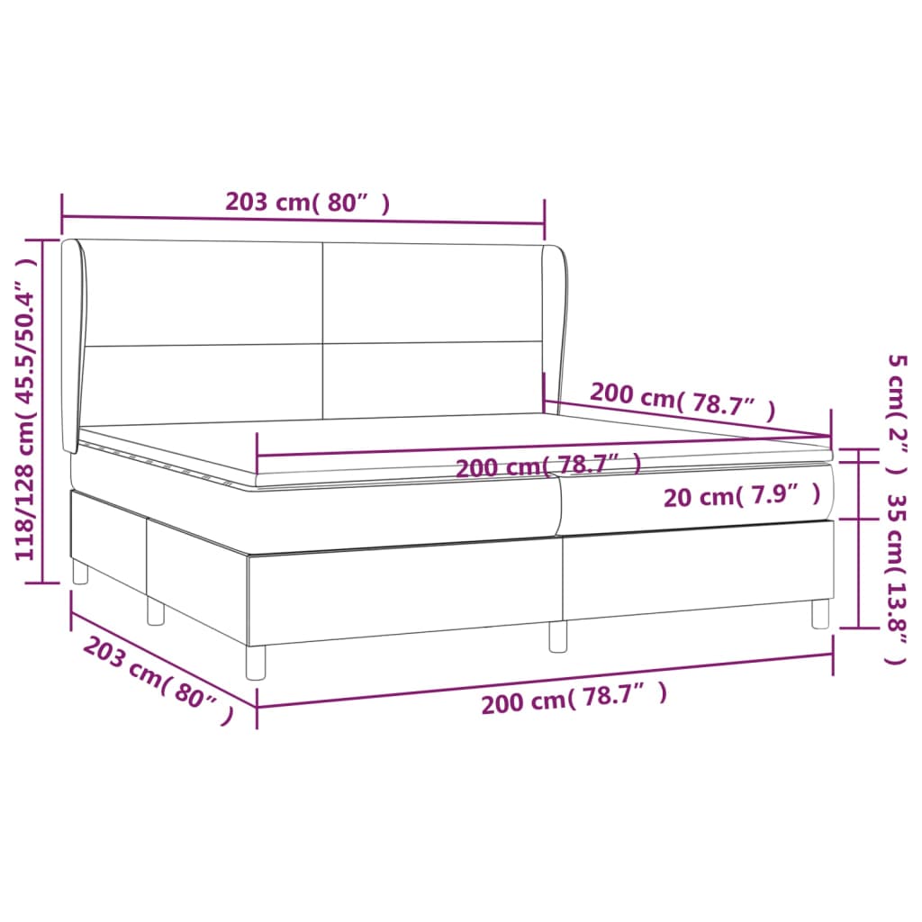 Krevet s oprugama i madracem bijeli 200x200 cm umjetna koža