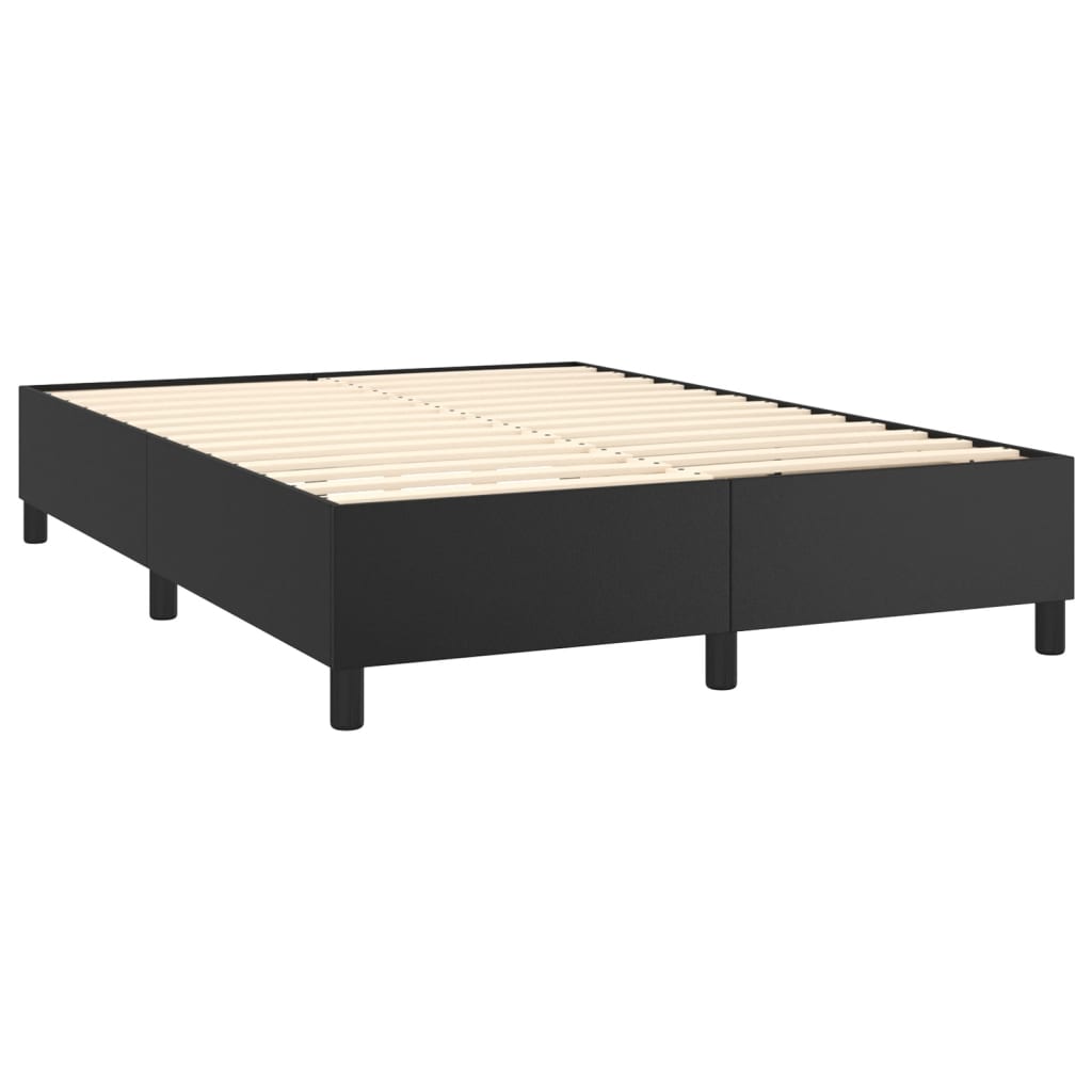 Krevet s oprugama i madracem crni 140 x 190 cm od umjetne kože
