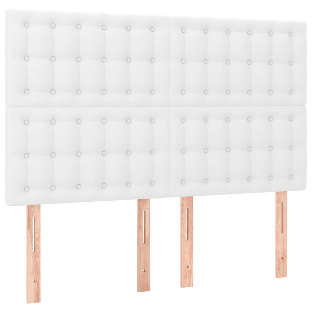 Krevet s oprugama i madracem bijeli 140x190 cm od umjetne kože