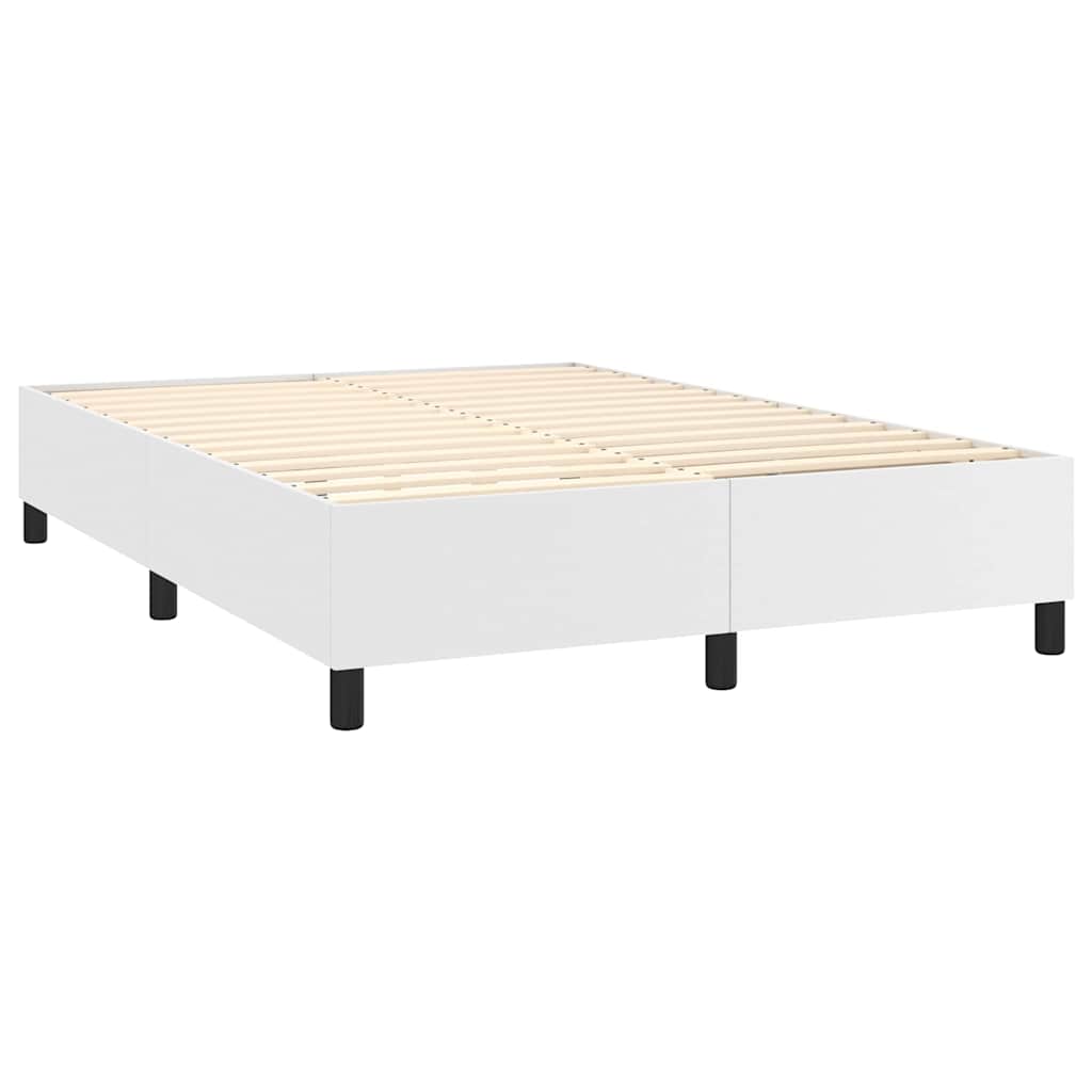 Krevet s oprugama i madracem bijeli 140x200 cm od umjetne kože