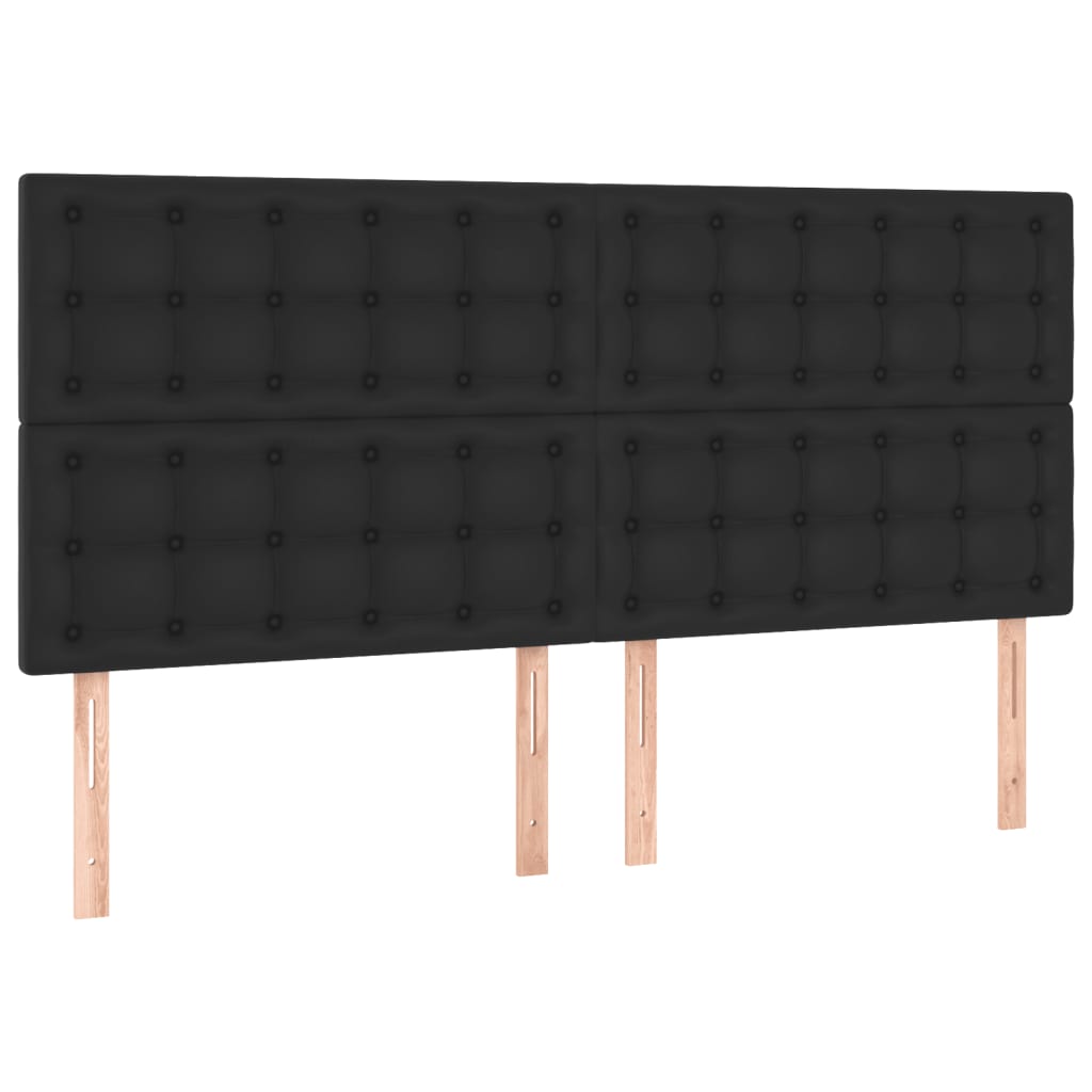 Krevet s oprugama i madracem crni 160 x 200 cm od umjetne kože