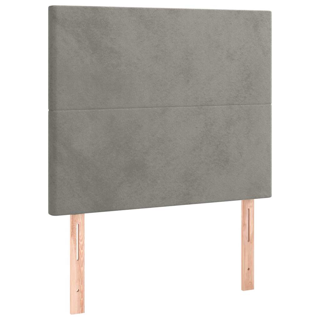 Box spring krevet s madracem svjetlosivi 80 x 200 cm baršunasti